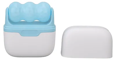 Produktbild von Doppelkopf-Eisroller, tragbares Gesichtsmassagegerät für Augenschwellungen, Hautpflege-Werkzeug, Blau