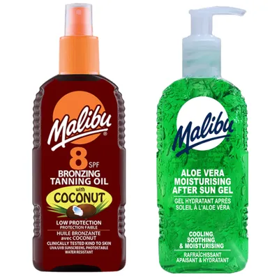 Obrázek produktu pro Malibu olej s kokosem SPF8 200ml + aloe gel po opalování 200 ml