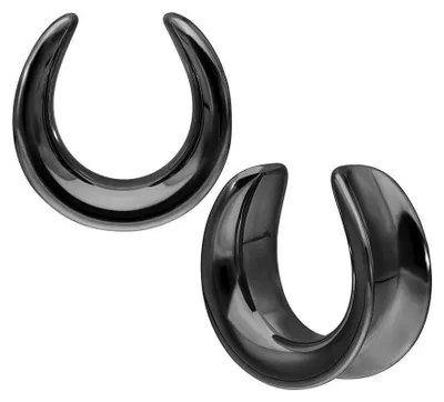 Produktbild von Wildcat Tunnel - Ear Saddles aus Chirurgenstahl 316L, Körperstelle: Ohr, 19,0 mm, Schwarz