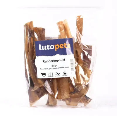 Zdjęcie produktu dla Lutopets, skóra wołowa (głowa) – 250 g – przysmaki dla psów