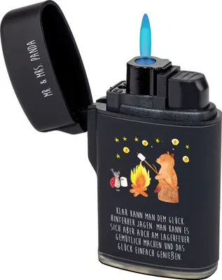 Produktbild von Mr. & Mrs. Panda sturmfeuerzeug Bär & Marienkäfer Lagerfeuer - Schwarz - Geschenk, anzünder, Feuerzeug, Gasfeuerzeug, Feuerzeuge, zigarettenanzünder, Teddy