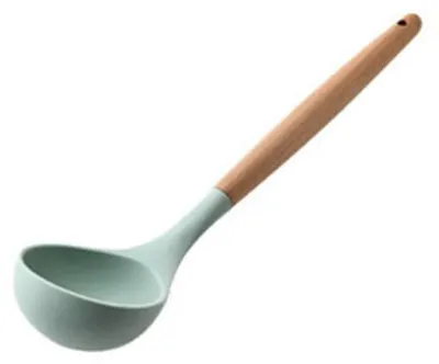 Produktbild von Soeplepel Silikon mit Holzgriff, hitzebeständig bis 230°C, spülmaschinenfest, für die Küche