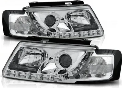 Produktbild von Scheinwerfer LED Tagfahrlicht Optik passend für VW Passat 3B Bj. 96-00 Chrom