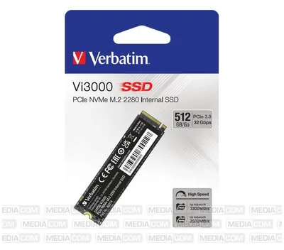 Produktbild von Verbatim Vi3000, 512 GB, M.2, 3100 MB/s