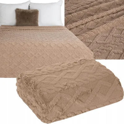 Produktbild von Eurofirany Weiche Kuscheldecke Überwurf 200x220 cm Dick Beige