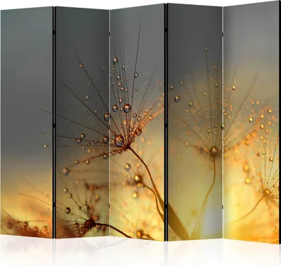 Obrázok produktu pre Obojstranný skladací paraván Kvety 225x172 cm 5-dielny viacfarebný