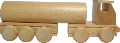 Produktbild von Holzspielzeug Tanklastzug natur Länge ca. 15 cm NEU