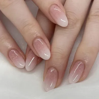 Image de Ongles artificiels en forme d'amande, rose et blanc, effet français, couvrants, lot de 24 pièces
