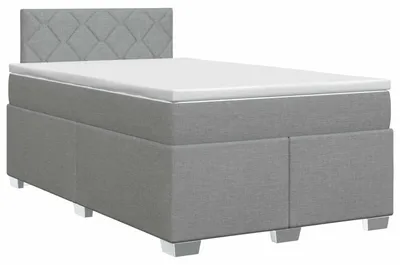 Immagine prodotto di Letto a molle con materasso grigio chiaro 120 x 200 cm in tessuto