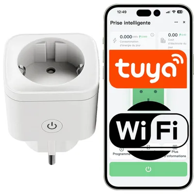 Productafbeelding van Slimme stekker wifi - 16 A - Stroommeting - Schuko - Tuya Smart Life