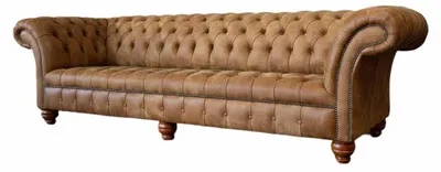 Produktbild von Sofa 4 Sitzer Chesterfield Polster Wohnzimmer Design Luxus Holz
