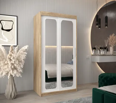 Obrázok produktu pre Zrkadlová skriňa DONICELA 2 - 100 cm, sonoma / biela