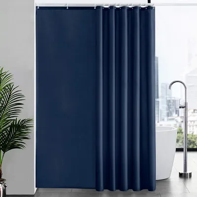 Obrázek produktu pro Sprchový závěs extra délka proti plísním polyester tmavě modrý 200x240cm