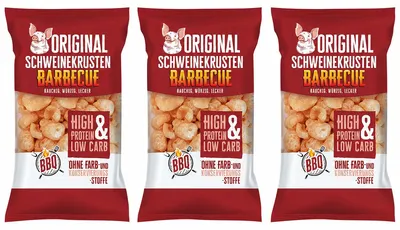 Produktbild von Original Schweinekrusten mit Barbecue Geschmack würzig 100g 3er Pack