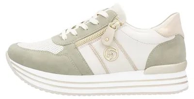 Imagen del producto de Zapatos deportivos para mujer, tipo botín, con cordones, color beige