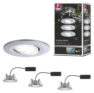 Productafbeelding van Paulmann LED inbouwspot Calla, basisset, kantelbaar
