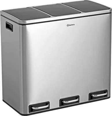 Immagine prodotto di Homra Homra SPARQ - 3 x 18 L di capacità - 54 litri - acciaio inox - bidone per la raccolta differenziata a pedale
