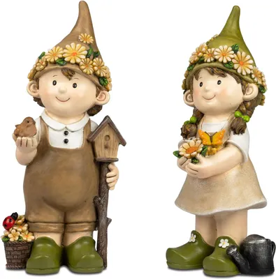 Produktbild von 2er Set Dekofiguren Sommerkinder stehend H. 31cm aus Kunststein Formano WA