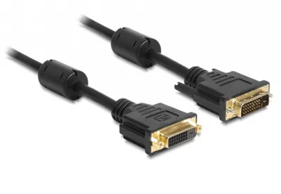 Produktbild von DeLOCK DVI-D/DVI-D 3m, 3 m, DVI-D, DVI-D, Schwarz, Gold, Männlich/Weiblich