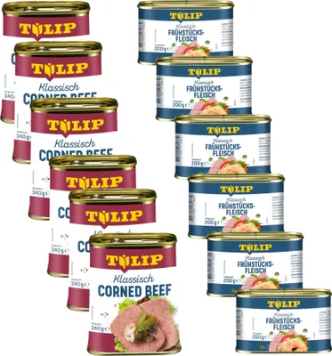 Produktbild von TULIP Bundle Frühstücksfleisch 6x 200g Schwein 6x 340g Corned Beef Delikatesse