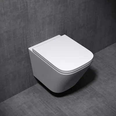 Produktbild von Mai & Mai Spülrandlos Wand-WC Hänge-WC A112 Toilette Weiß inkl. Softclose WC-Sitz Absenkautomatik Hänge-Toilette easyclean
