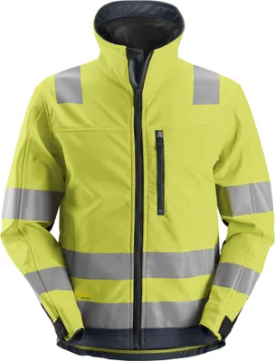 Produktbild von Snickers AllroundWork Hi-Vis Softshell Arbeitsjacke, Kl. 3, EN 20471 HV-Gelb-Navy-XS