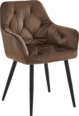 Immagine prodotto di Sedia JORK - velluto marrone / gambe nere x 1
