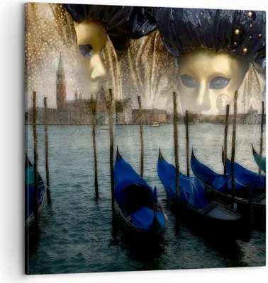 Produktbild von Bild auf Leinwand - Leinwandbild - Gondel Wasser Kanal - 50x50cm - Wand Bild - Wanddeko - Wandbilder - Leinwanddruck - Bilder - Kunstdruck - Wanddekoration - Leinwand bilder - Wandkunst - AC50x50-0250