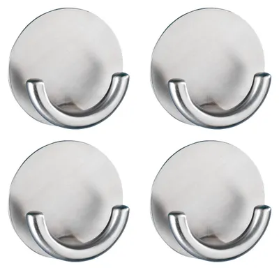 Produktbild von WENKO 4er Set Wand Kleider Bad Küchen Haken RONDO selbstklebend Handtuch Halter