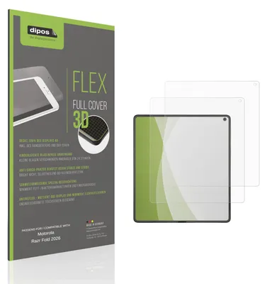 Produktbild von 2x Full Cover Schutzfolie matt für Motorola Razr Fold 2026 Aussenseite Panzerfolie Anti-Shock