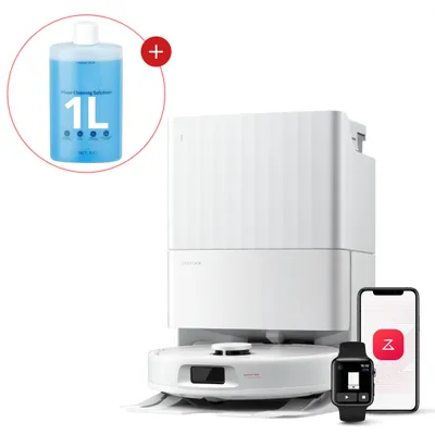 Produktbild von Roborock QR 598 Staubsauger Roboter 8.000 Pa, All-in-One Dock, Hebarer Mopp, Anti-Verfilzungsbürste, PreciSense LiDAR, Inkl. 1L Bodenreiniger Weiß