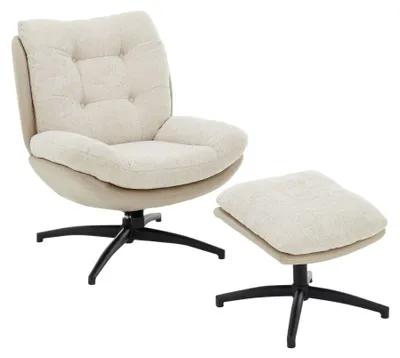 Produktbild von DIBBA Loungesessel inkl. Hocker, Farbe:braun