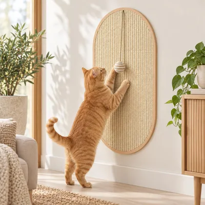 Produktbild von Tierschatz Kratzbrett für Katzen aus Sisal zur Wandmontage, 58 x 36 cm