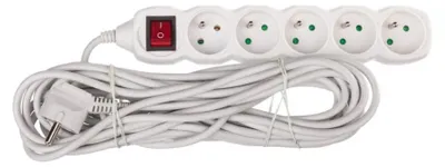 Productafbeelding van Emos 1902151000, Schuko, Wit, 5 stopcontacten, 10 meter, 250 V, 10 A