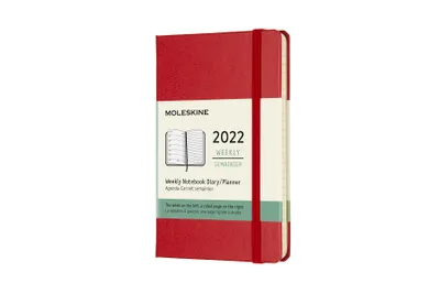Image de Moleskine Classic, carnet personnel, rouge, 12 mois, unis, papier crème, 90 x 140 mm