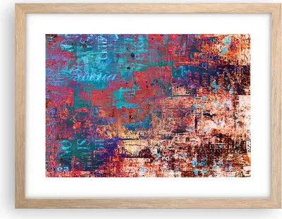 Produktbild von Gerahmtes Poster - Rahmen in heller Eiche - Graffiti modern - 40x30 cm - Wand Bild - Wanddeko - Wandbilder - Kunstposter - Wandposter - Bilderrahmen - Bilder - Kunstdruck - Wandbild - P2NAA40x30-3648