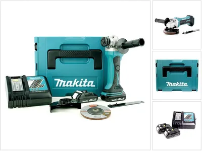Immagine prodotto di Makita DGA 452 RYJ Smerigliatrice angolare a batteria 18V / 115 mm in valigetta Makpac + 2x Batterie 1,5 Ah + Caricabatterie