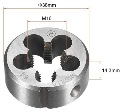 Produktbild von Runde Schneideisen M16x1.5, Metrisches Schneidfestes Gewindeschneidkluppe, Legierter Werkzeugstahl Gewindereparaturwerkzeug