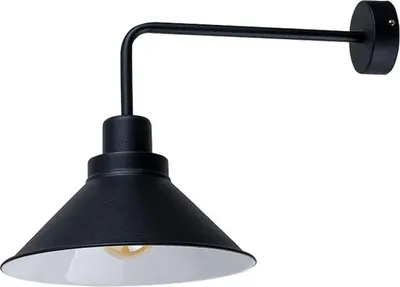 Produktbild von Wandlampe Metall 30 cm hoch Schwarz Weiß E27 Industrial