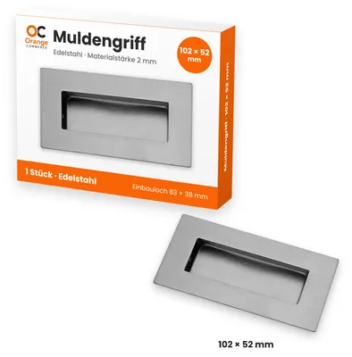 Produktbild von Edelstahl Muldengriff Muschelgriff Möbelgriff Griffmulde Griffmuschel Griff 102x52mm