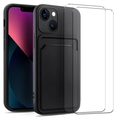 Immagine prodotto di il set di cover protettive 2in1 per l'Apple iPhone 16 è composto da 2x protezioni per lo schermo in vetro 9H e 1x custodia in silicone in nero