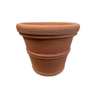 Produktbild von Garden Italia Blumentopf Campana Doppelrand ICL Dn. 34 cm Höhe 29 cm aus Harz in der Farbe IMPRUNETA Hergestellt in Italien Frostbeständig - stoßfest - Leicht, 34