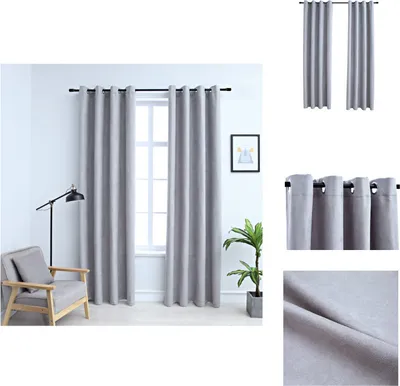 Obrázek produktu pro vidaXL Zatemňovací závěsy s kovovými oky 2 ks. Šedé 140x175 cm - Záclony a závěsy