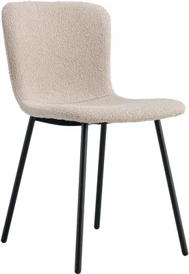 Immagine prodotto di Sedia da pranzo in bouclé beige con gambe nere