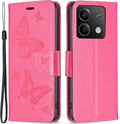 Produktbild von Xiaomi Redmi Note 13 5G Hülle - Coverup Schmetterlinge Klapphülle - Rosa