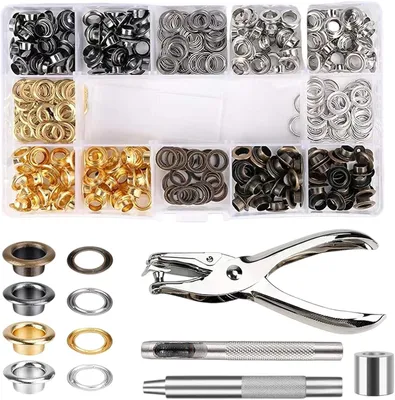 Productafbeelding van Professionele oogtang set vier kleuren 480 - Diameter 6 mm - Montagegereedschap kit magneetpers met oog van gehard staal