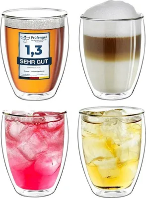 Produktbild von Famanu Kaffeegläser Set von 4 - Doppelwandige Borosilikatgläser