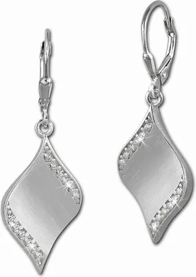 Image de SilberDream Boucles d'oreilles femmes 925 argent blanc vague zirconium SDO363M