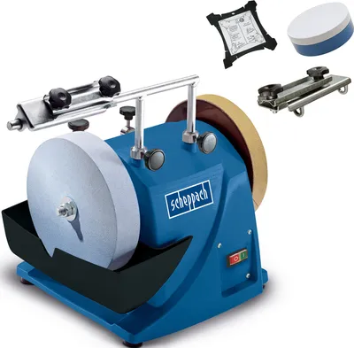 Produktbild von Nass-Schleifsystem TIGER 2000S Scheppach - 120W | Ø 200mm | 230V | Edelkorund-Schleifstein