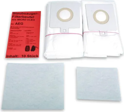 A product shot of vacuum cleaner bags and filters.